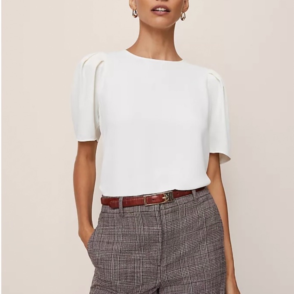 Ann Taylor Puff Sleeve Blouse (Size M)